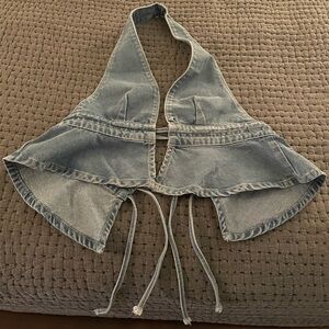 Denim Halter Top with Tie Straps by Jeans